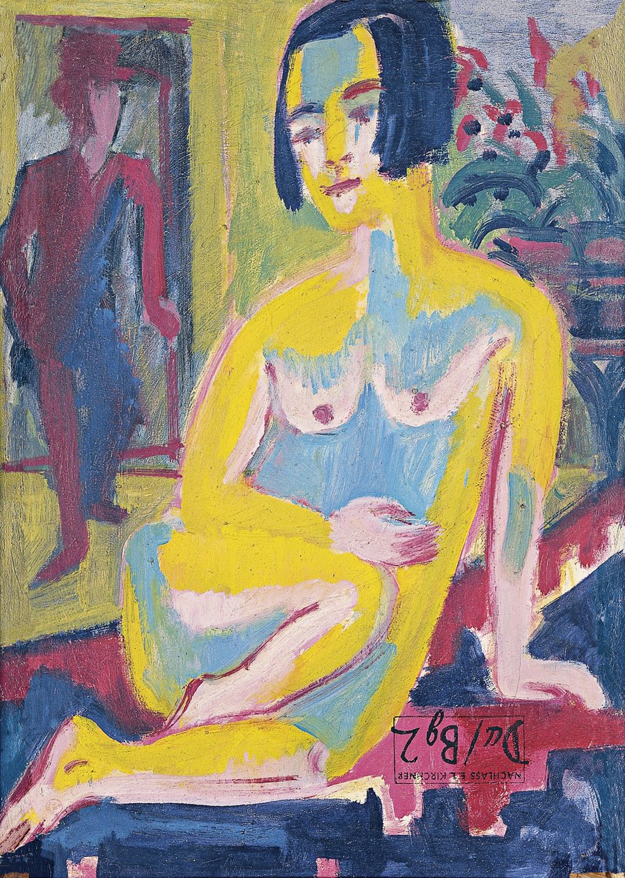 Sedící ženský akt. Studium, cca 1921-1923 od Ernst Ludwig Kirchner