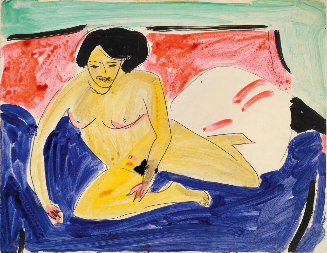 Sedící akt na Divanu, 1909 od Ernst Ludwig Kirchner