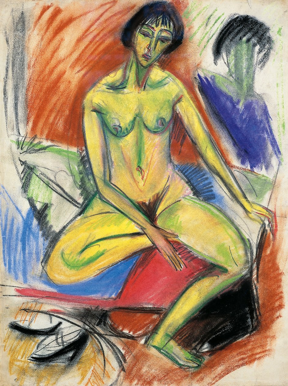 Sedící ženský akt od Ernst Ludwig Kirchner