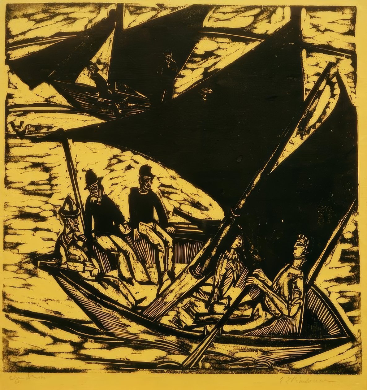 Plachetnice poblíž Fehmarnu od Ernst Ludwig Kirchner