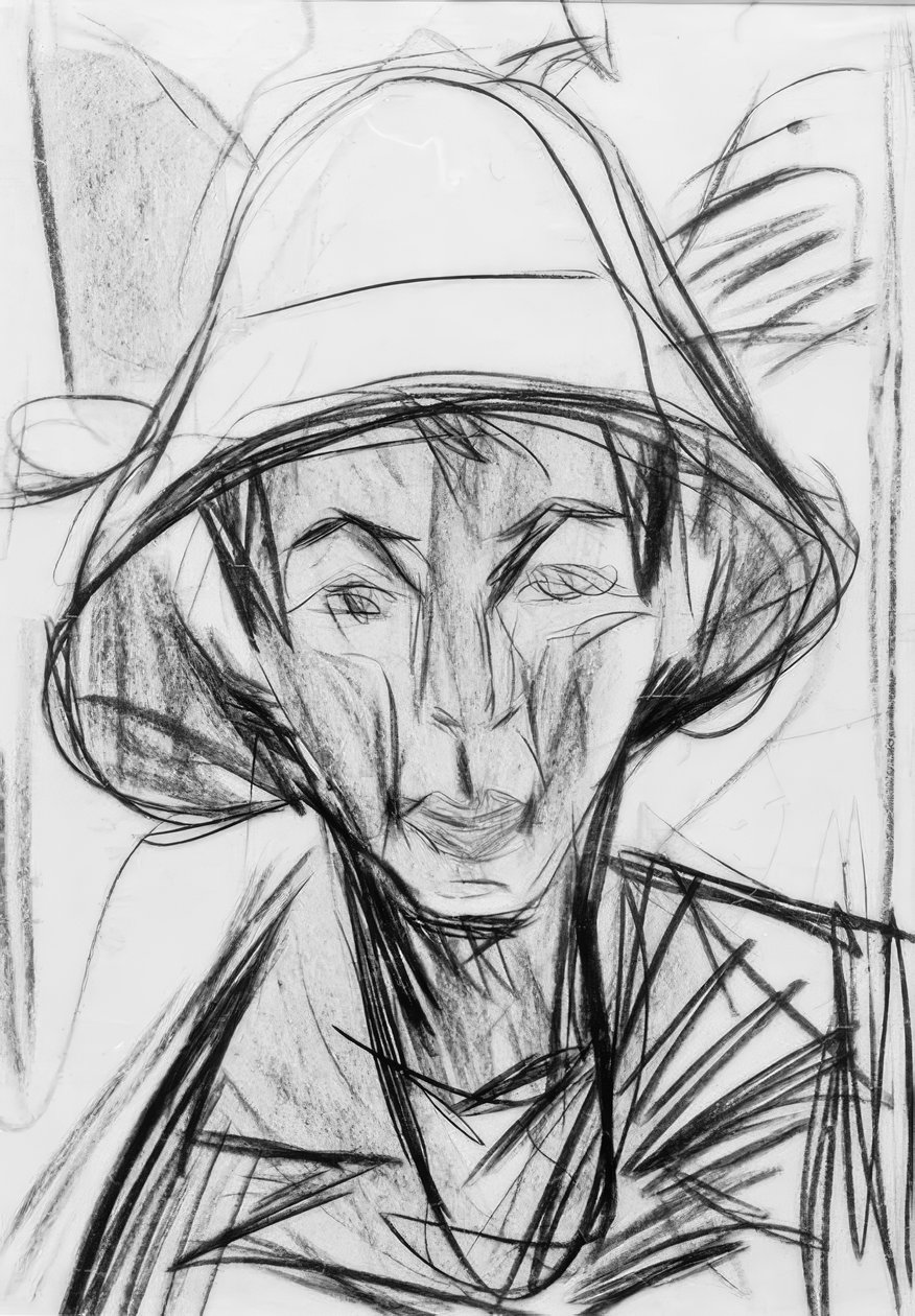 Autoportrét s pastýřským kloboukem od Ernst Ludwig Kirchner
