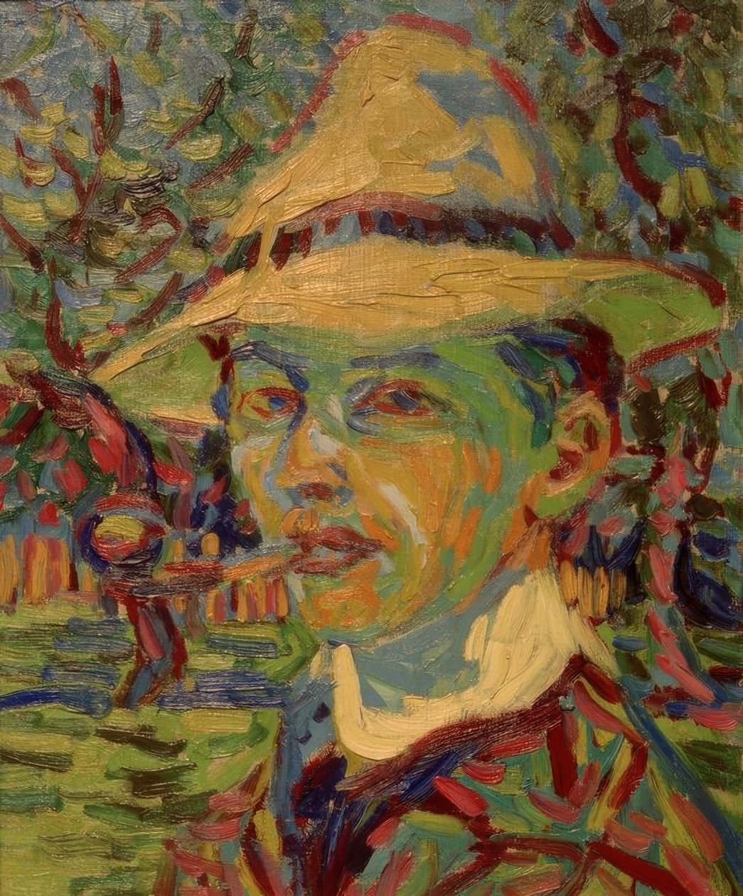 Autoportrét s dýmkou od Ernst Ludwig Kirchner