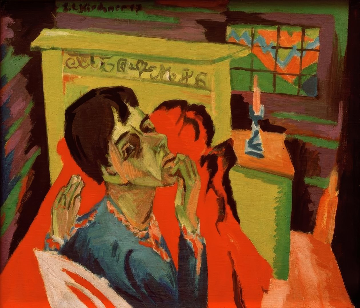 Autoportrét jako nemocného člověka od Ernst Ludwig Kirchner