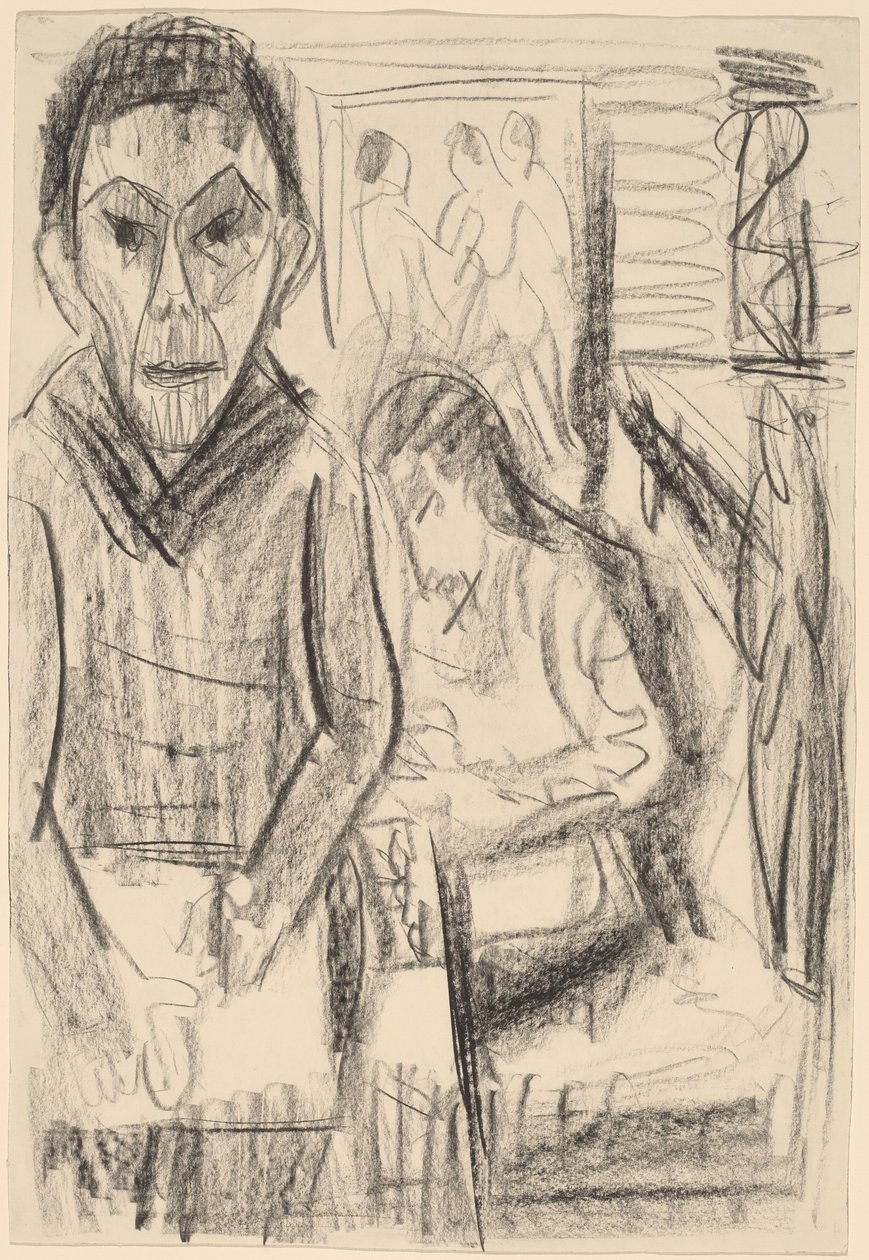 Autoportrét ve studiu od Ernst Ludwig Kirchner