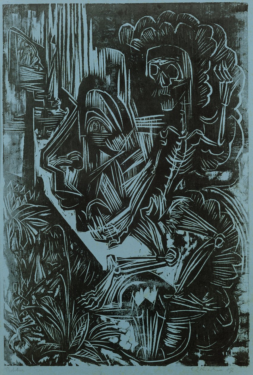 Autoportrét s tancem smrti, 1917 od Ernst Ludwig Kirchner