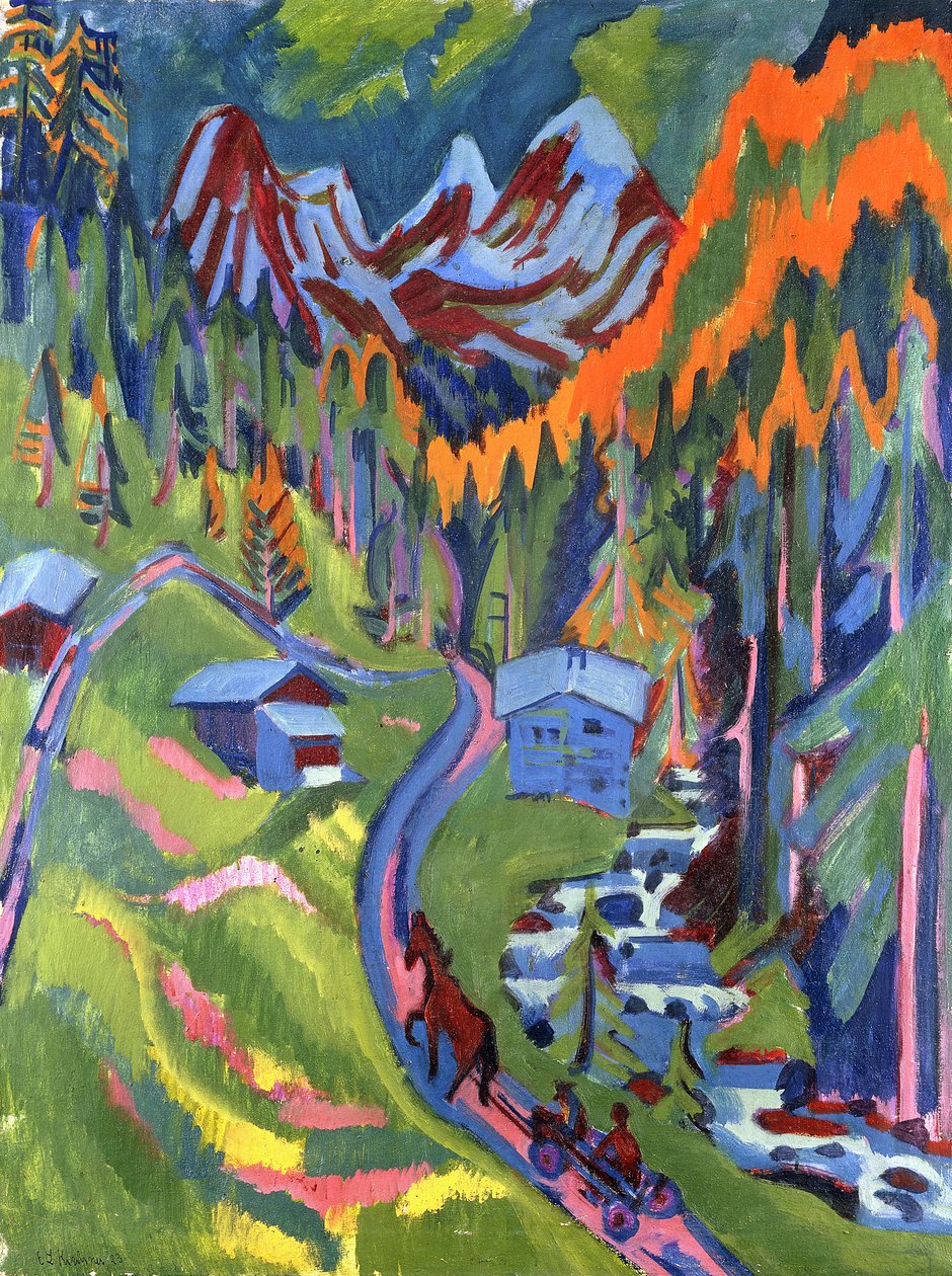 Cesta Sertiga v létě; Sertigweg im Sommer, 1923 od Ernst Ludwig Kirchner