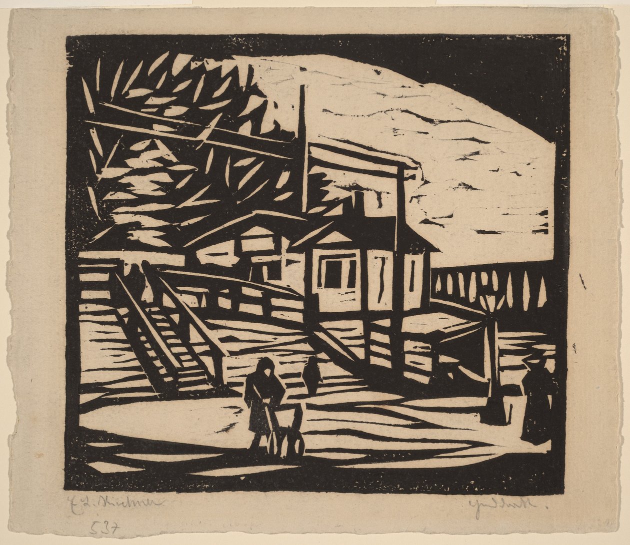 Kůlna na břehu Labe od Ernst Ludwig Kirchner