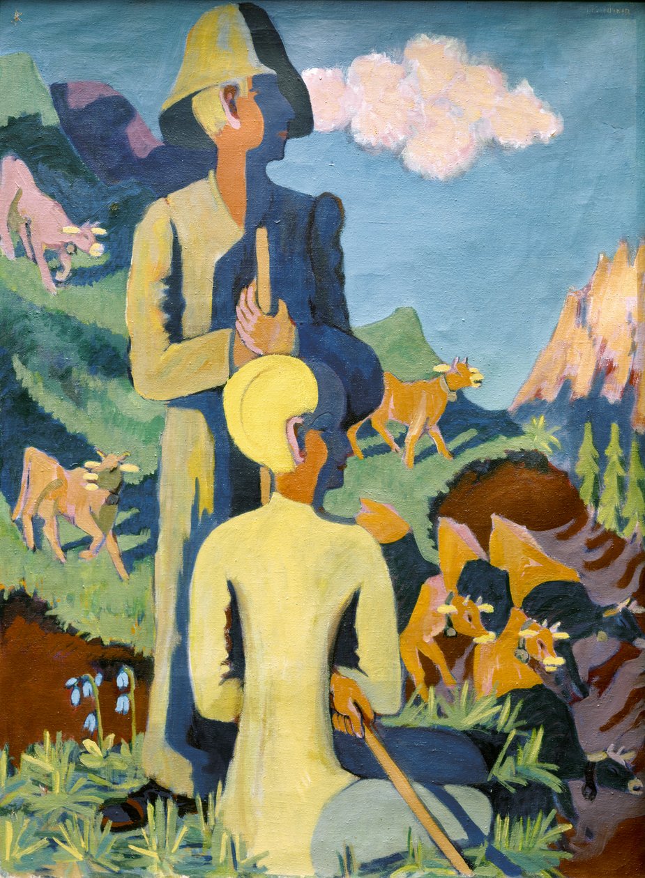 Pastýři večer. 1937. (olej na plátně) od Ernst Ludwig Kirchner