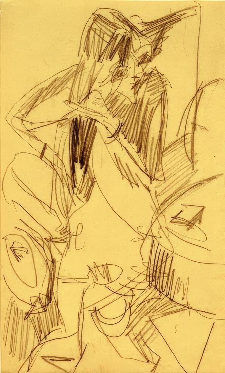 Česací akt od Ernst Ludwig Kirchner
