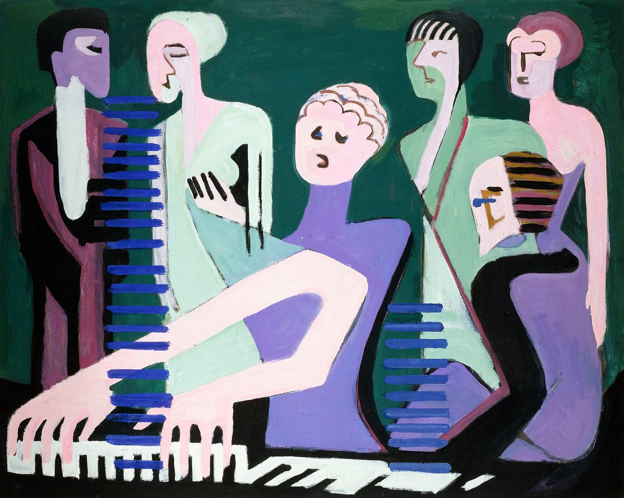Zpěvák na klavír (pianista) od Ernst Ludwig Kirchner