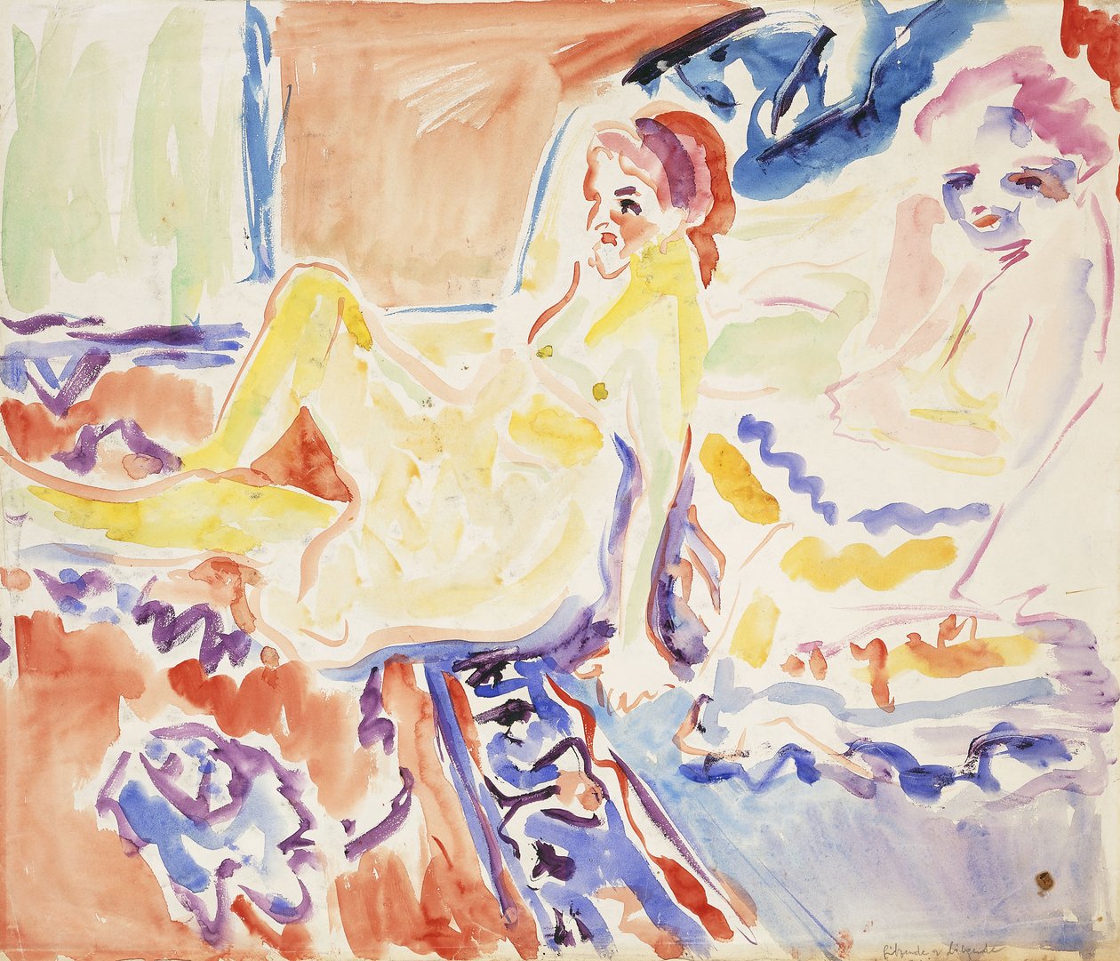 Sezení a ležení od Ernst Ludwig Kirchner
