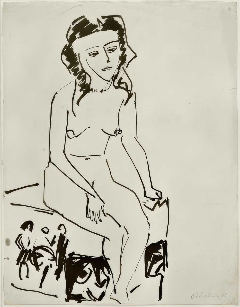 Sedící ženský akt od Ernst Ludwig Kirchner