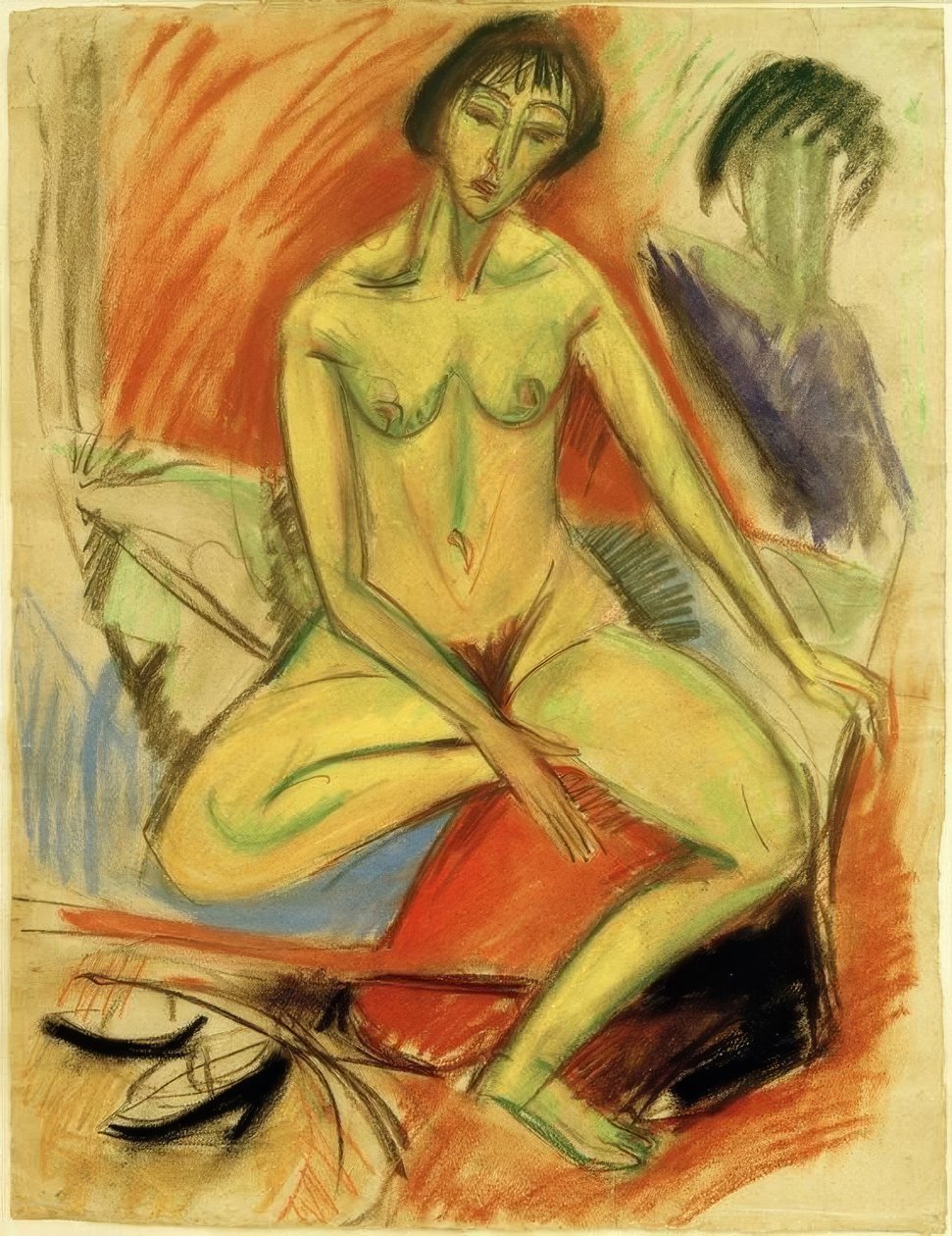 Sedící ženský akt od Ernst Ludwig Kirchner