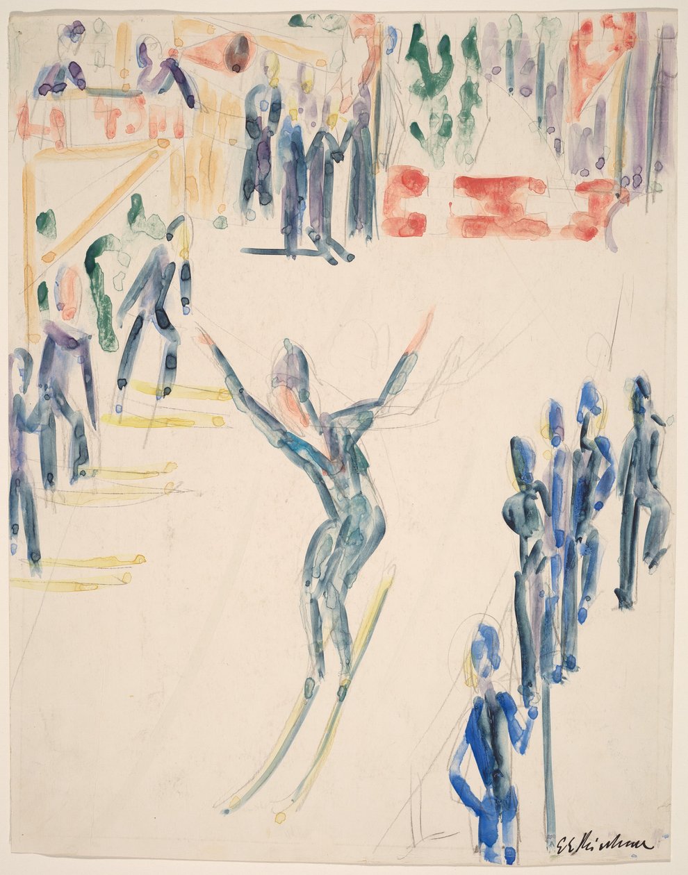 Skokan na lyžích od Ernst Ludwig Kirchner