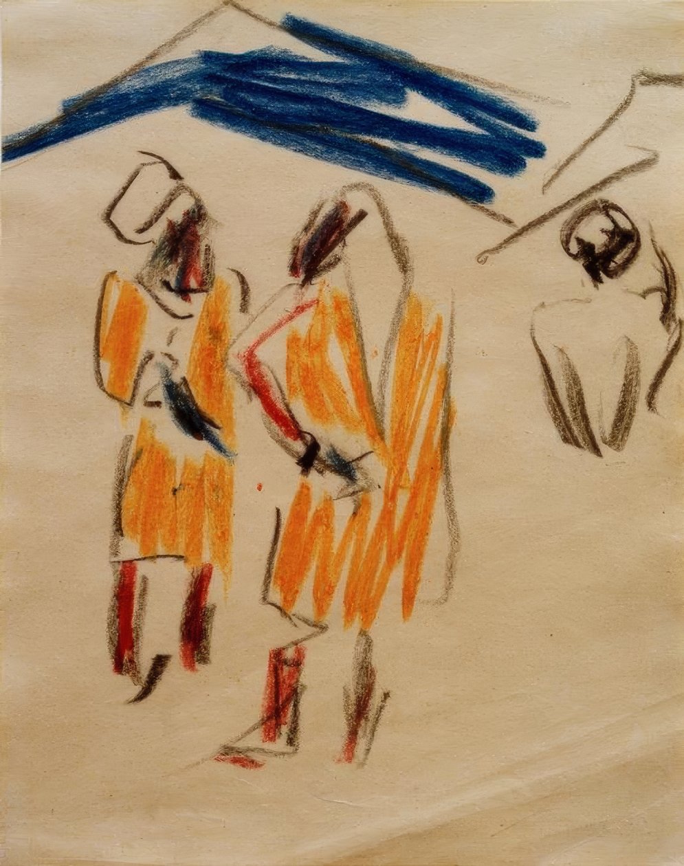 Náčrt dvou Maročanů od Ernst Ludwig Kirchner