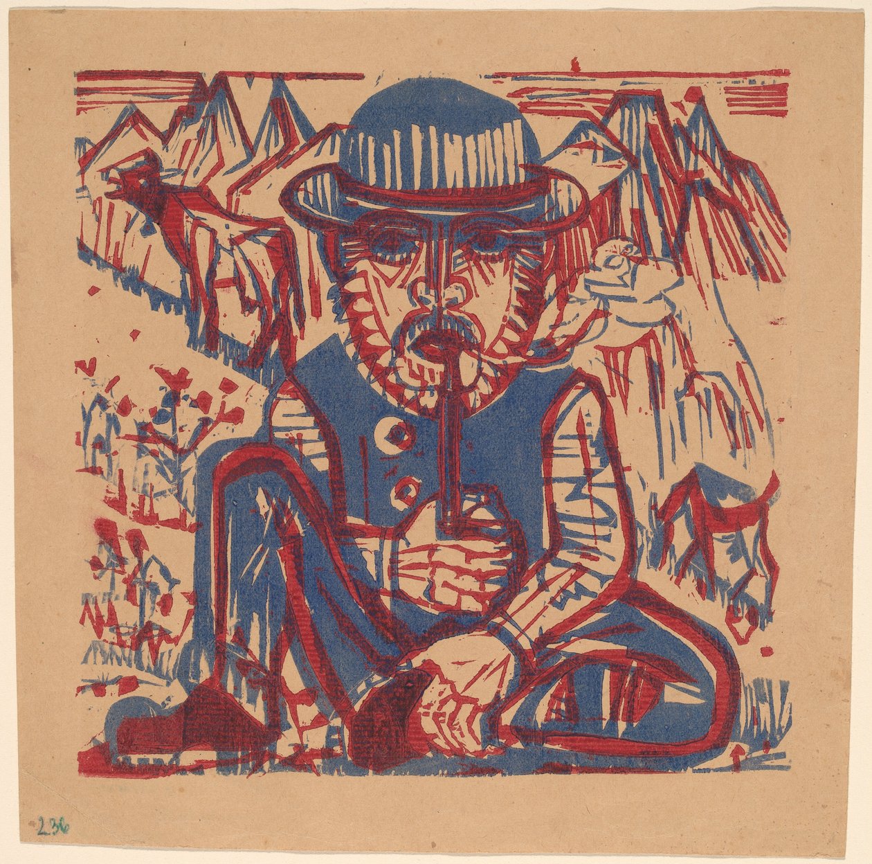 Kouření rolník od Ernst Ludwig Kirchner