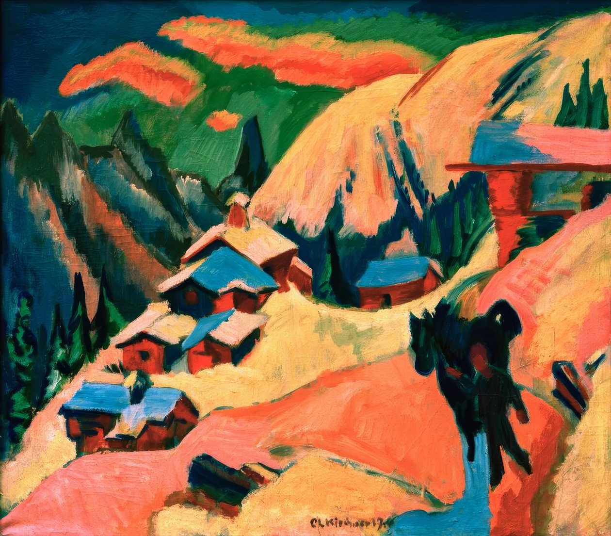 Stafelalp ve sněhu od Ernst Ludwig Kirchner
