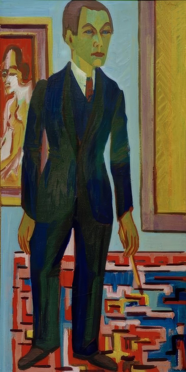 Stojící malíř. Autoportrét od Ernst Ludwig Kirchner