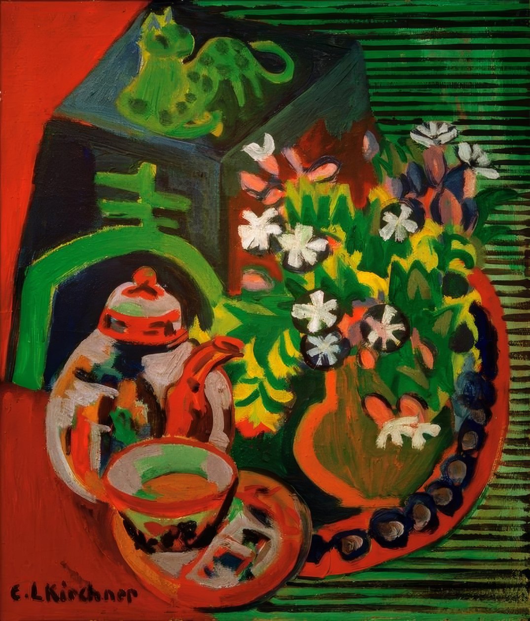 Zátiší s čínským porcelánem od Ernst Ludwig Kirchner