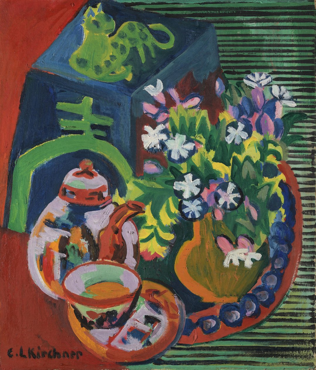 Zátiší s čínským porcelánem od Ernst Ludwig Kirchner