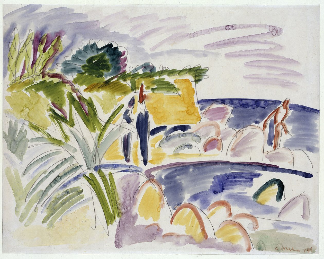 Pláž na ostrově Fehmarn od Ernst Ludwig Kirchner