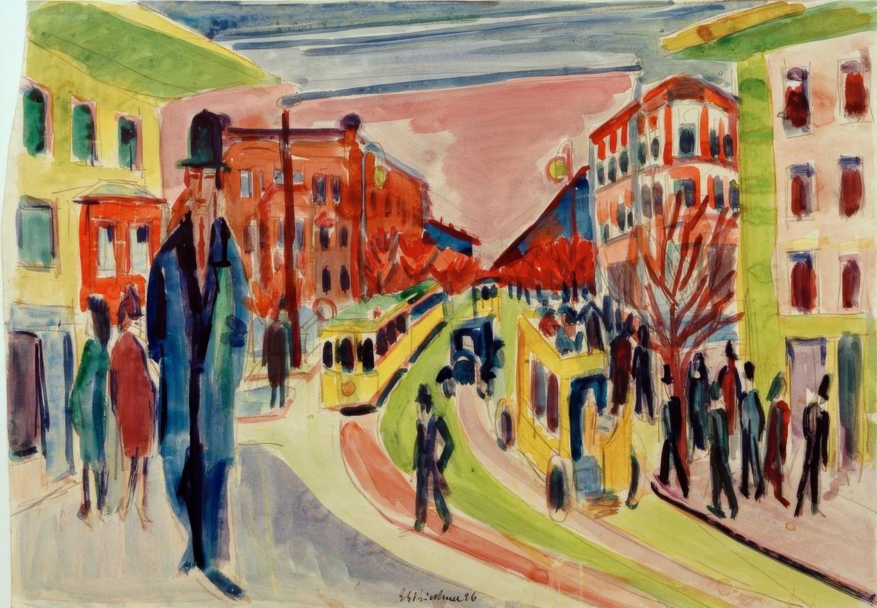 Scéna na ulici od Ernst Ludwig Kirchner