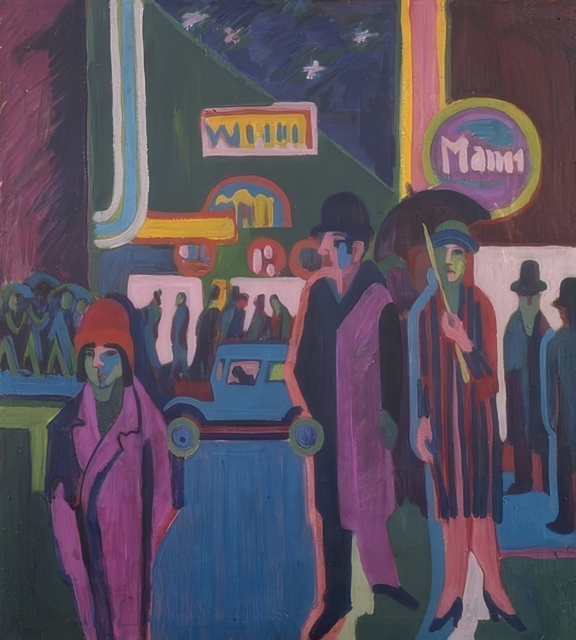 Pouliční scéna v noci. 1925 od Ernst Ludwig Kirchner