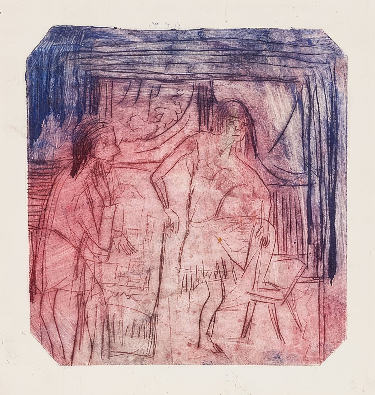 Scéna v místnosti. 1921 od Ernst Ludwig Kirchner