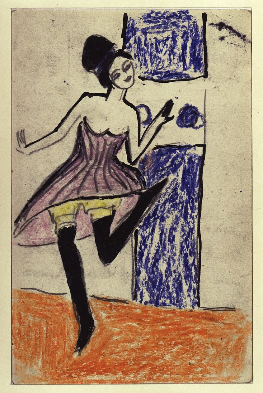 Tänzerin (Postkarte an Maschka Mueller) od Ernst Ludwig Kirchner