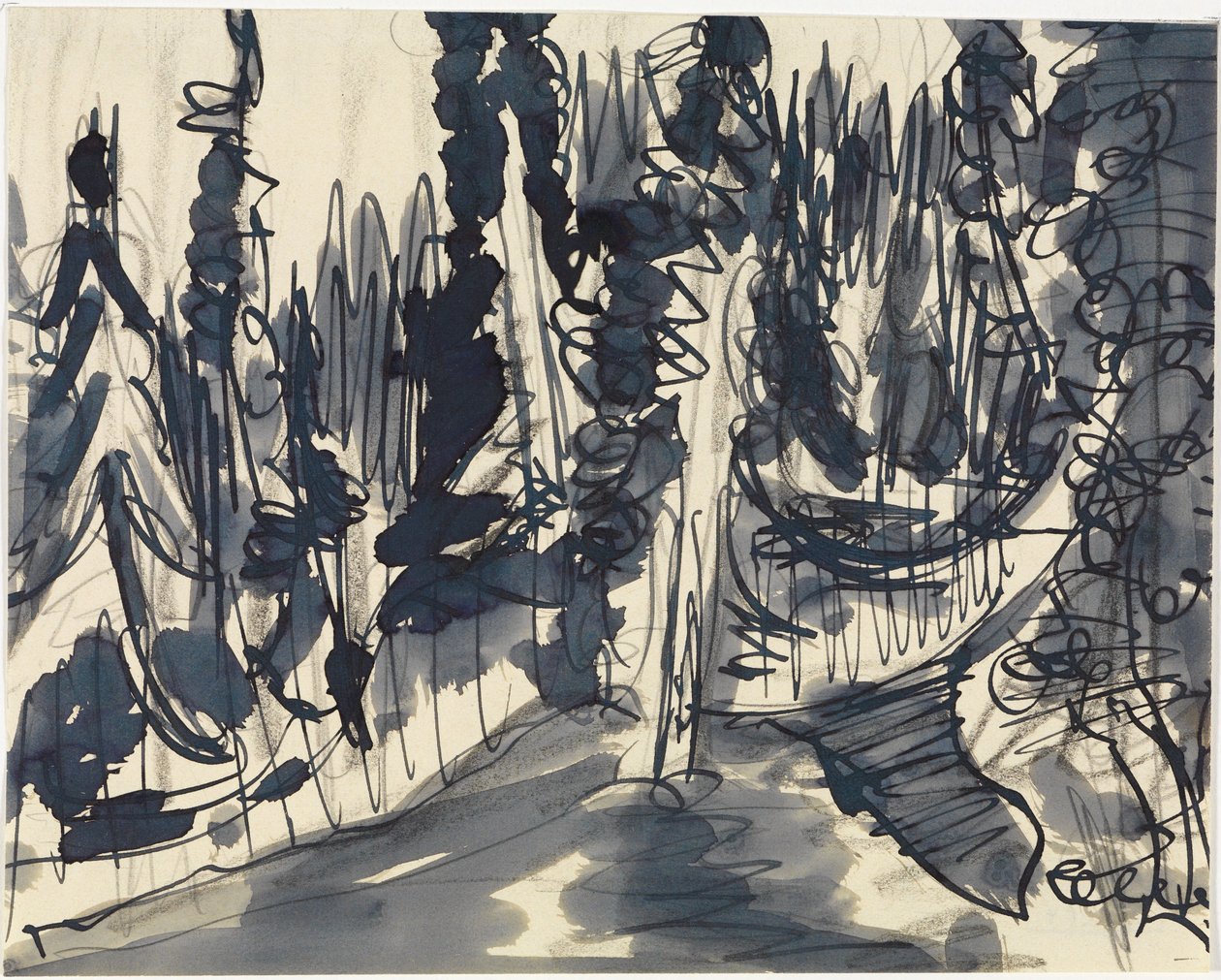 Jedlový les (studie horského lesa) od Ernst Ludwig Kirchner