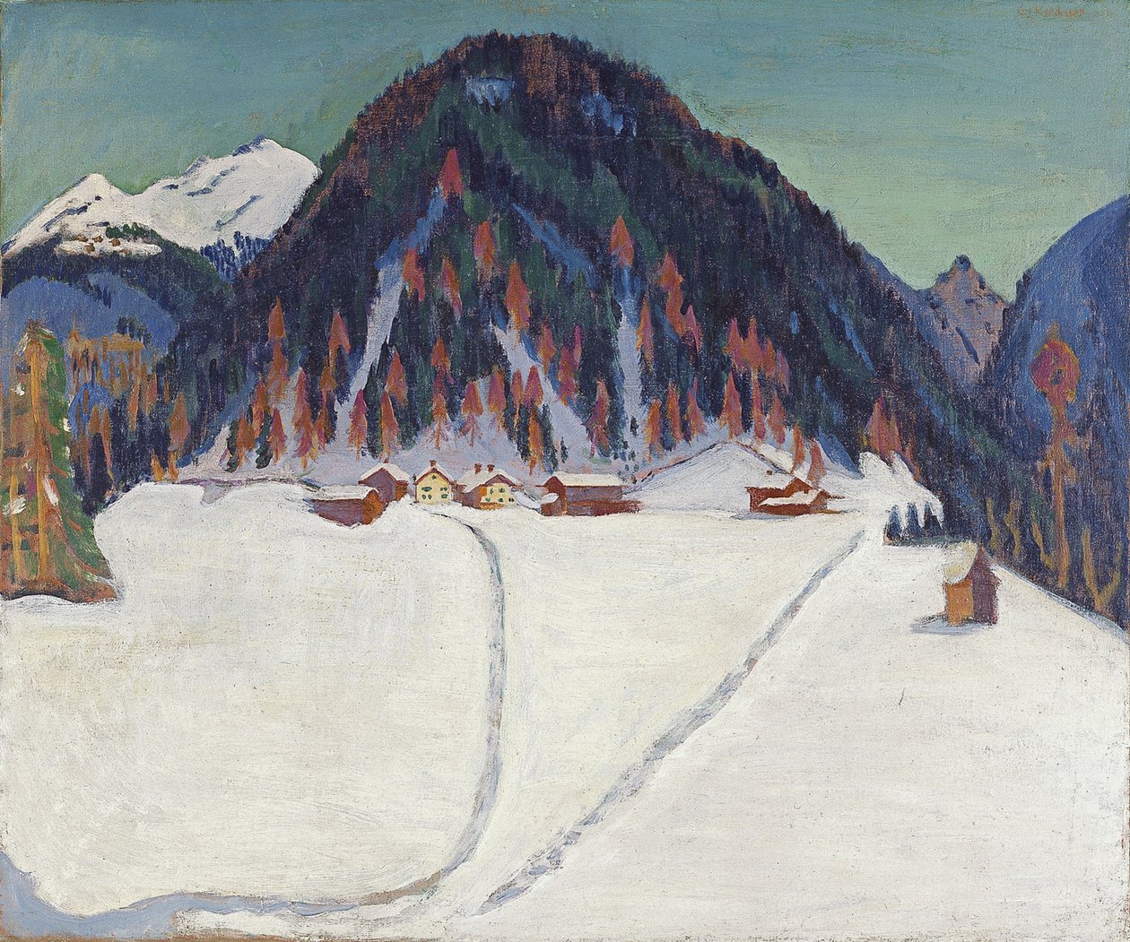 Junkerboden pod sněhem, cca 1936-1938 od Ernst Ludwig Kirchner
