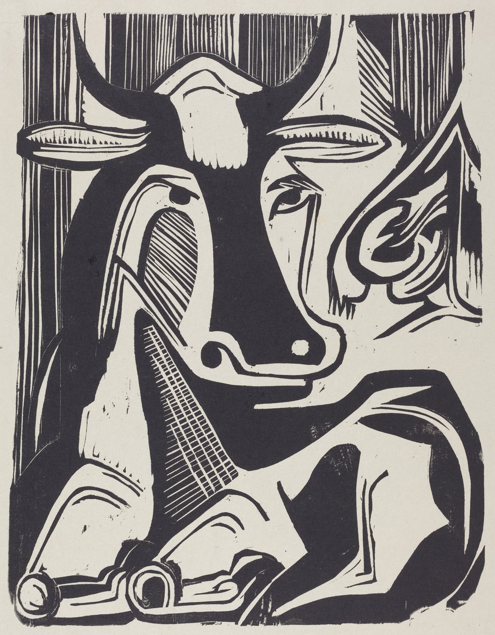 The Large Cow Lying Down (Velká ležící kráva) od Ernst Ludwig Kirchner