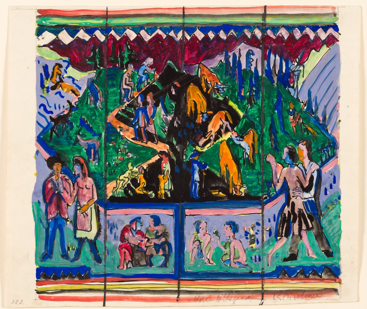 Život (návrh Hagemanna) od Ernst Ludwig Kirchner