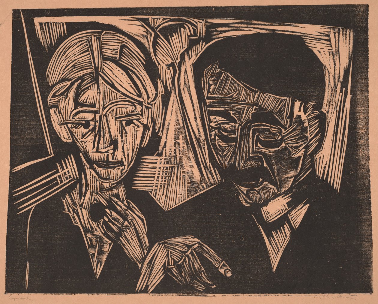 Manželský pár Müllerovi (Ehepaar Müller) od Ernst Ludwig Kirchner