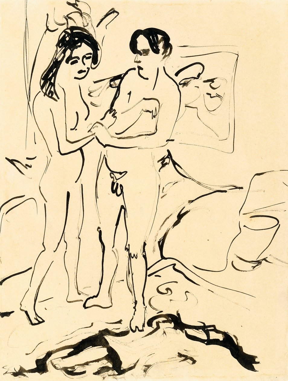 The Pair, kolem roku 1907 od Ernst Ludwig Kirchner