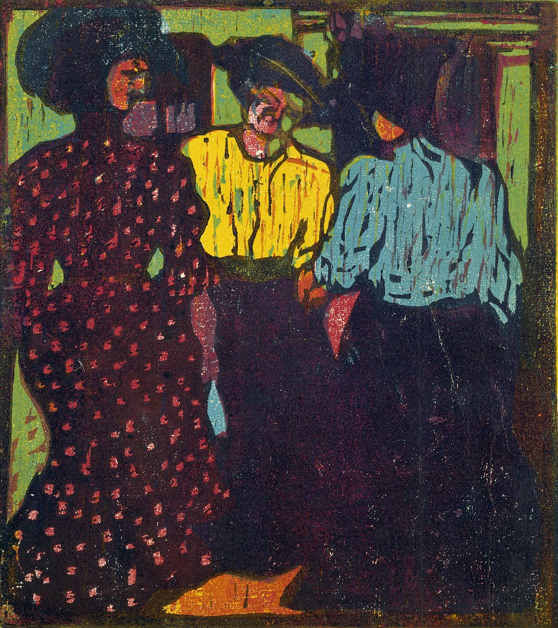 Tři ženy mluví, 1907 od Ernst Ludwig Kirchner