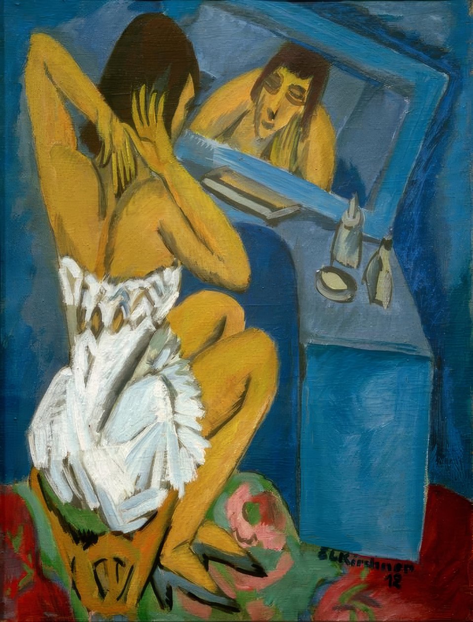 Toaleta; Žena před zrcadlem od Ernst Ludwig Kirchner