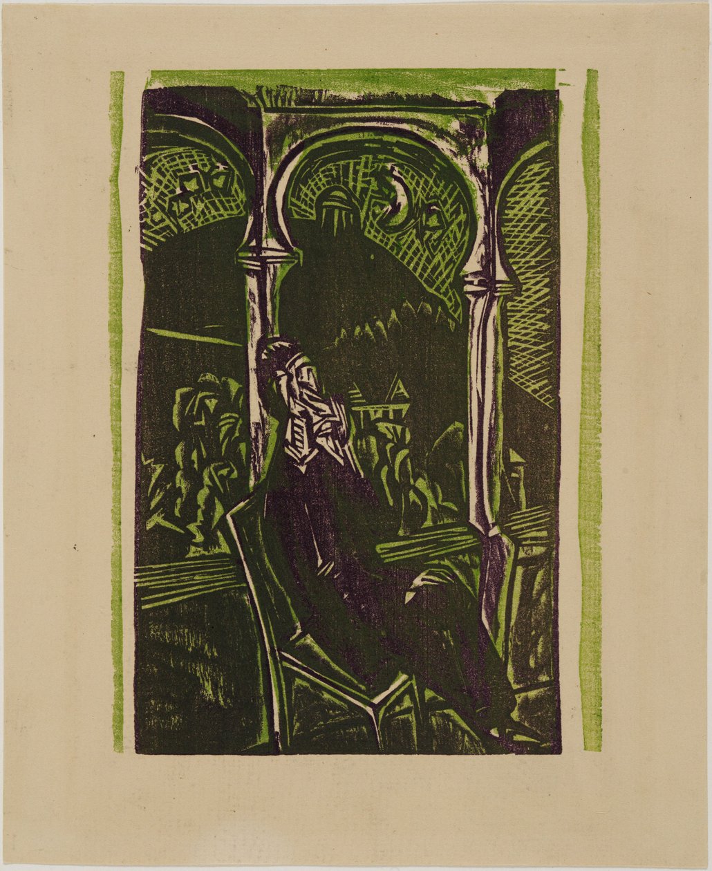 Snící muž - Botho Graef sedící na svém balkoně, Jena od Ernst Ludwig Kirchner