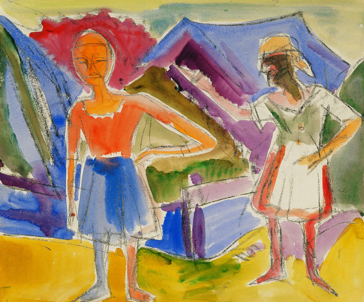 Dvě figury; dvě postavy, od Ernst Ludwig Kirchner