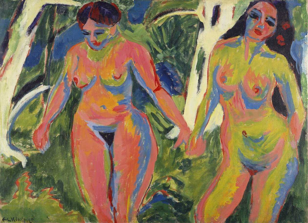 Dvě nahé ženy v lese, 1909 od Ernst Ludwig Kirchner