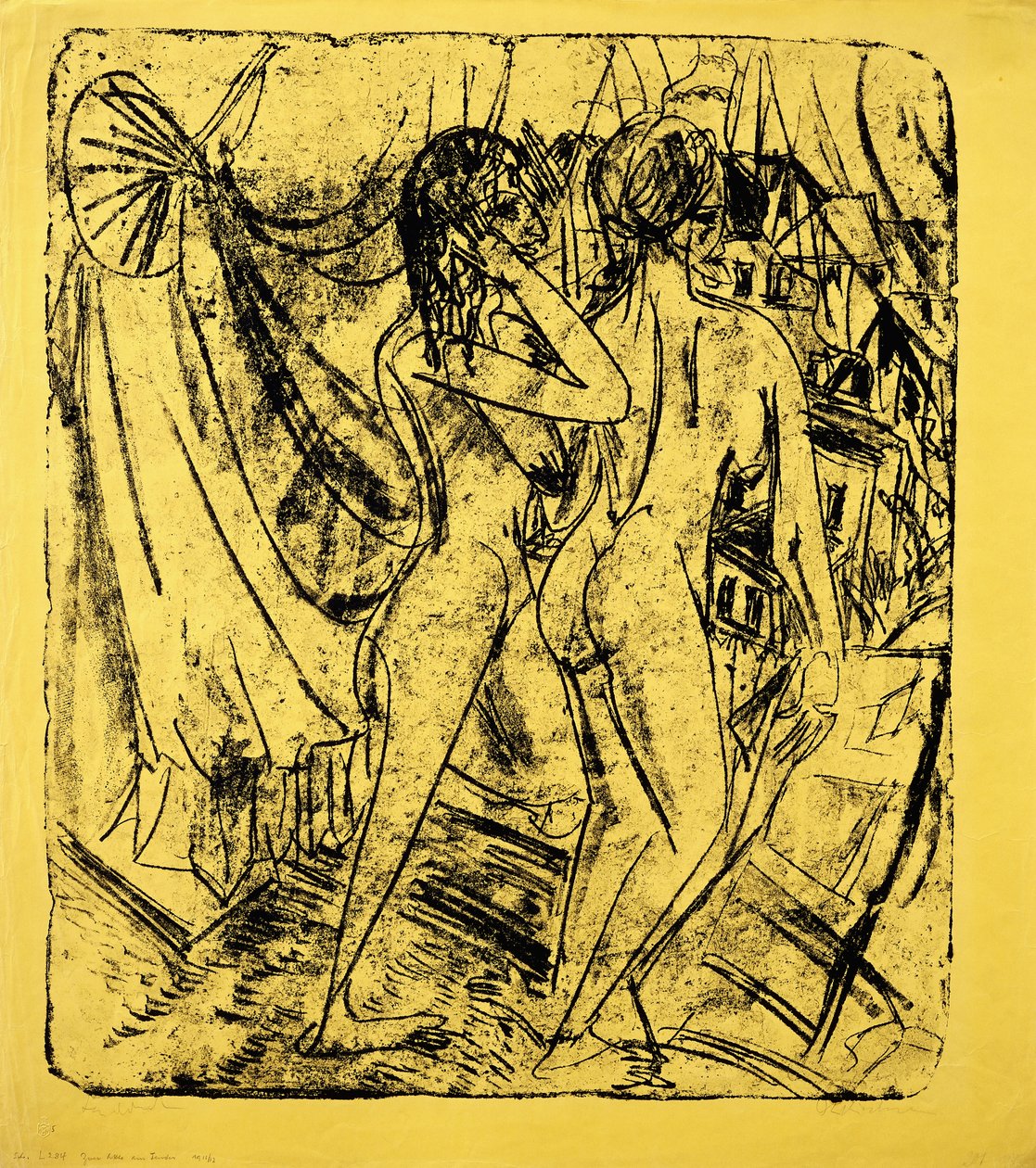Dva akty u okna, 1915 od Ernst Ludwig Kirchner