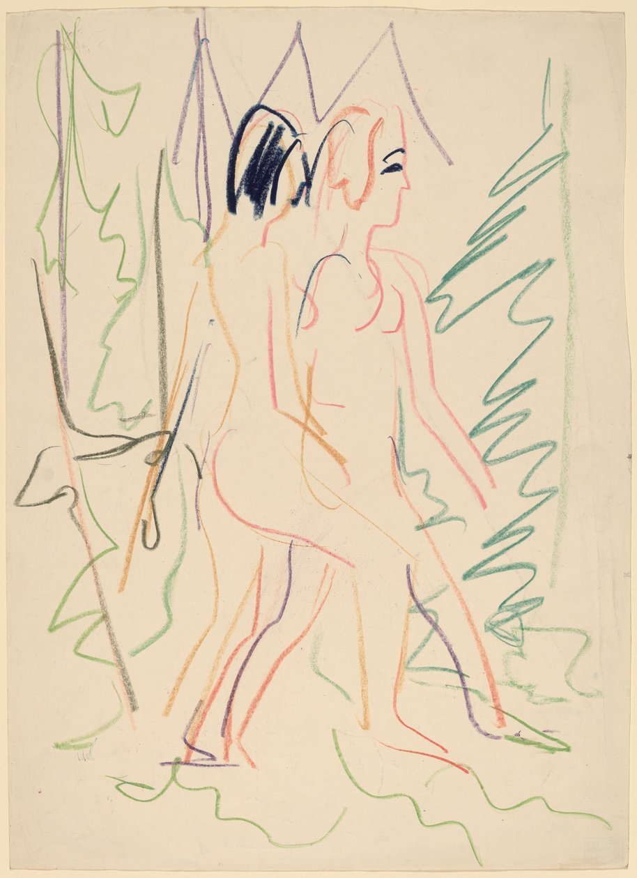 Dva akty v lese od Ernst Ludwig Kirchner