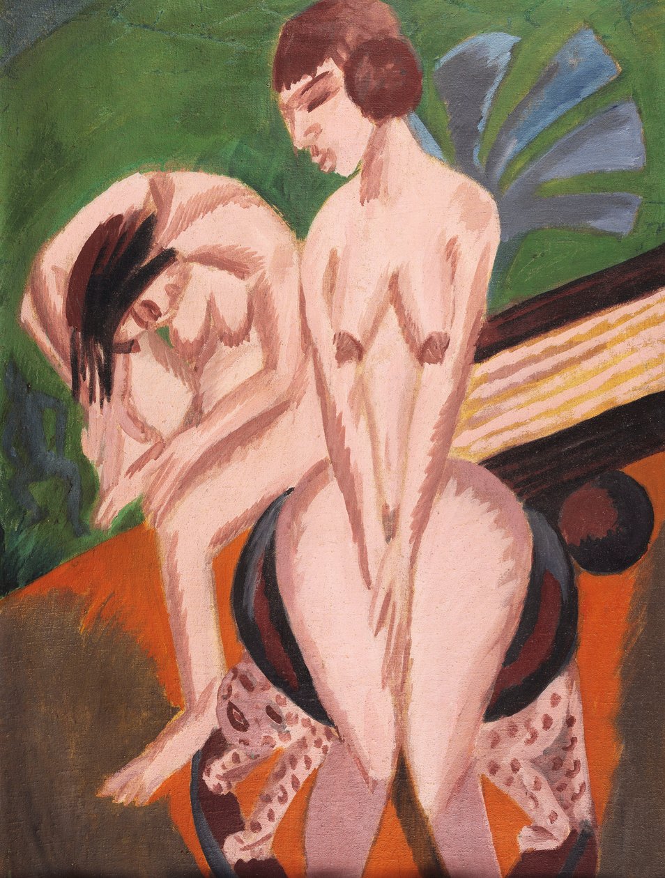 Dva akty v místnosti; Dva akty ve vesmíru, 1914 od Ernst Ludwig Kirchner