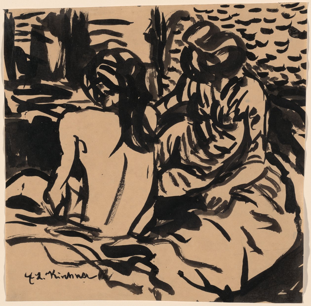 Dva akty na posteli (Isabella a mladší dívka) od Ernst Ludwig Kirchner