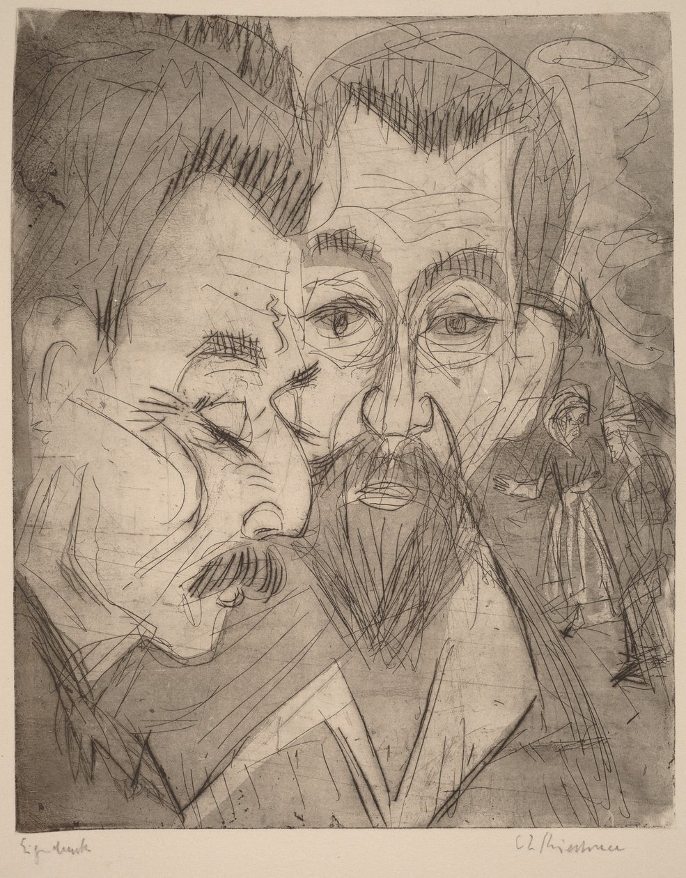 Dvě rolnické hlavy od Ernst Ludwig Kirchner