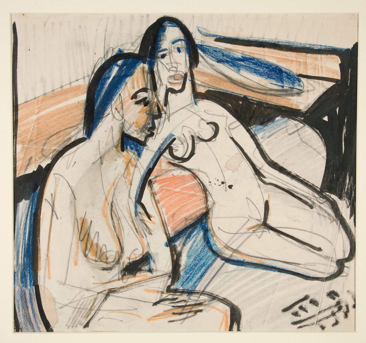 Dvě sedící ženy ve studiu od Ernst Ludwig Kirchner