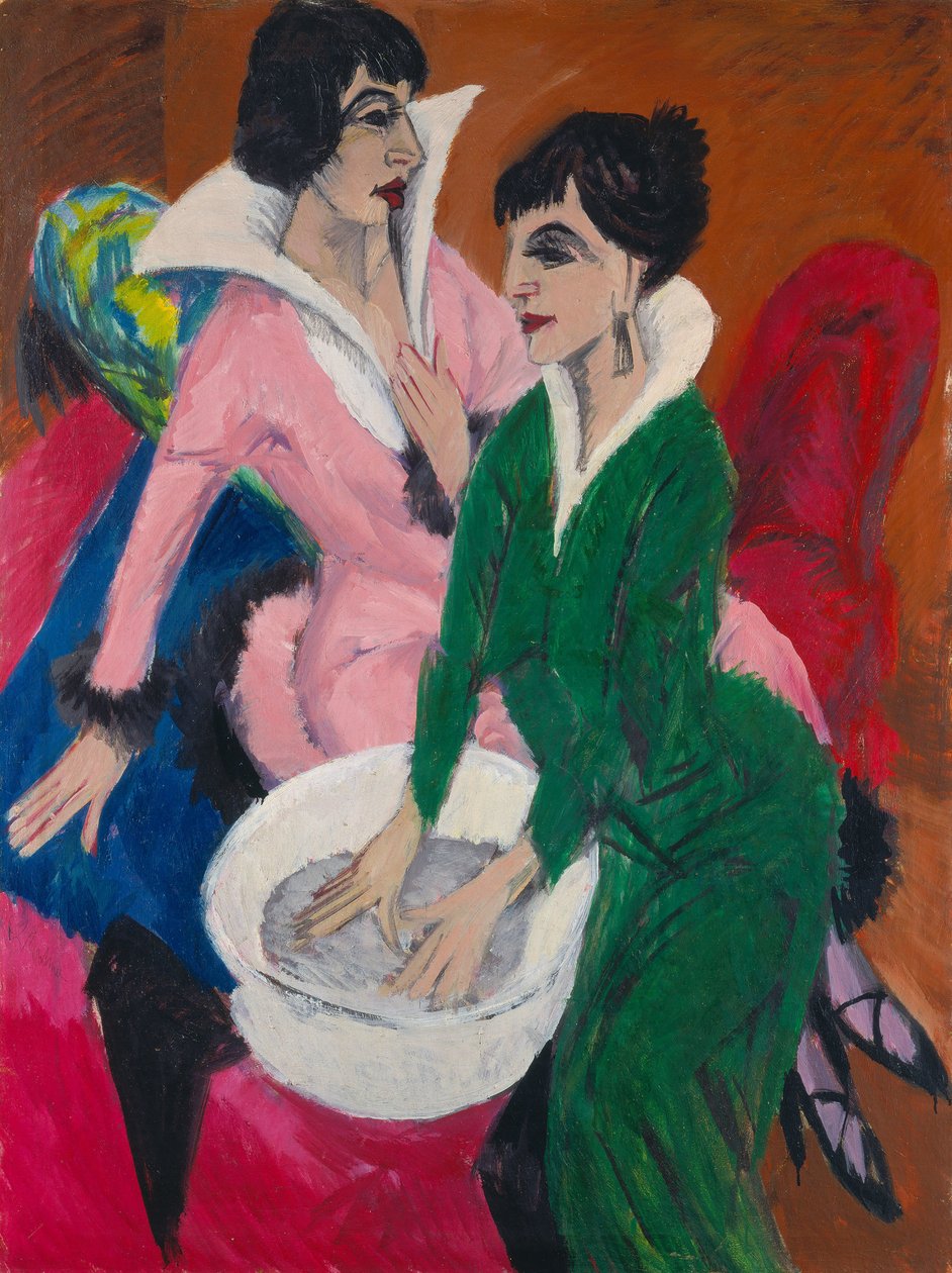 Dvě ženy u dřezu. Sestry, 1913. od Ernst Ludwig Kirchner