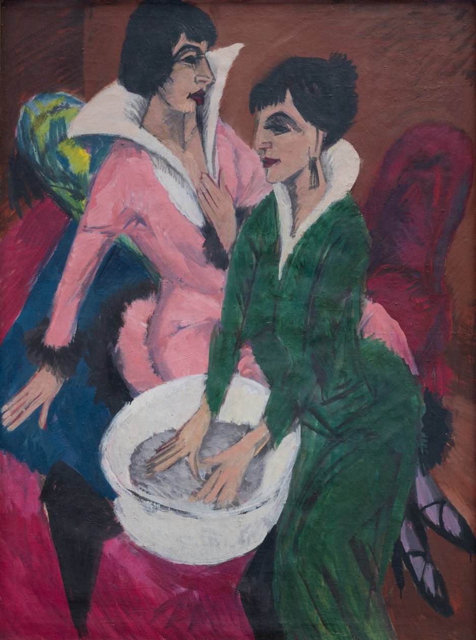 Dvě ženy s umyvadlem; Sestry od Ernst Ludwig Kirchner