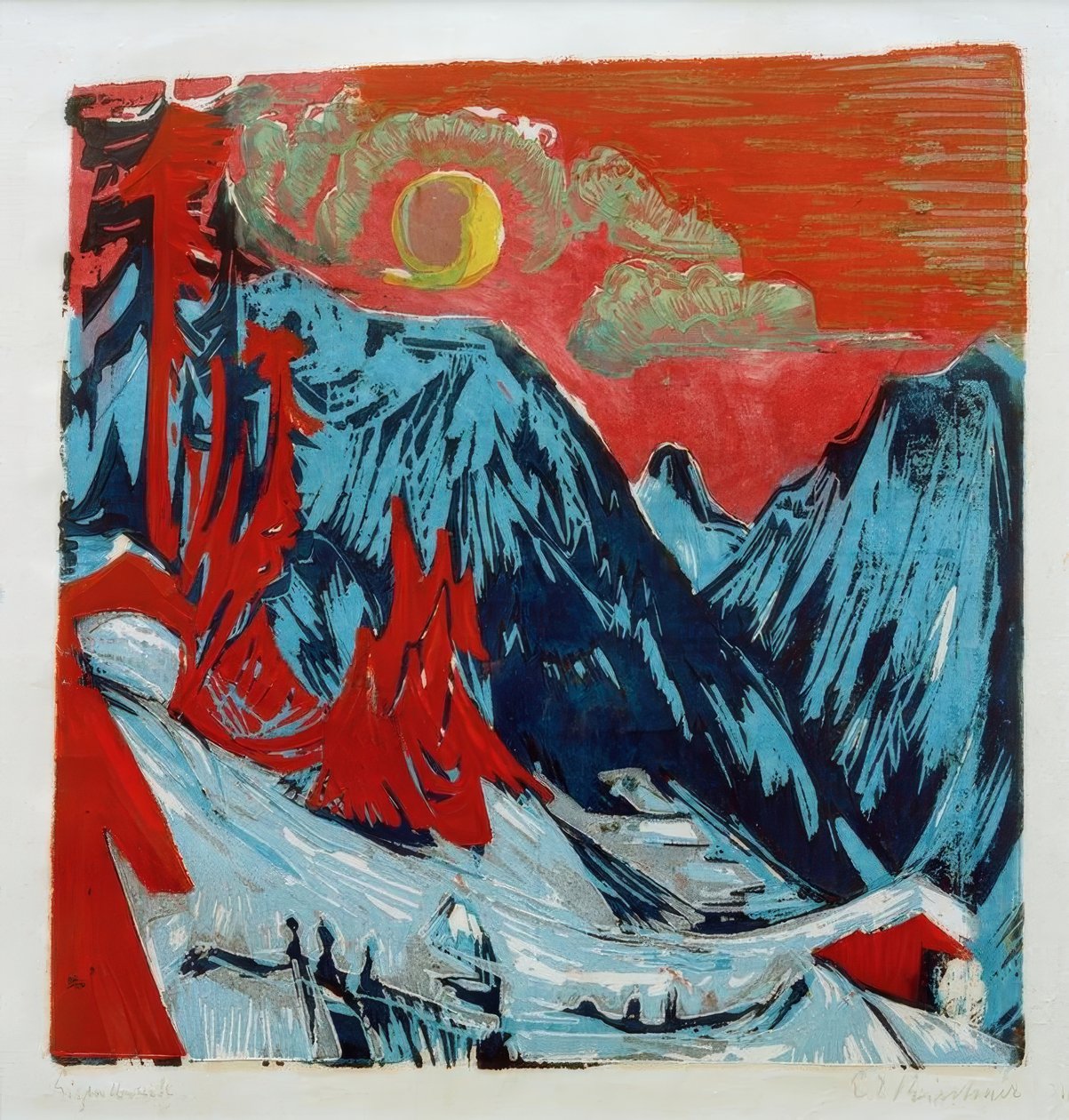 Zimní noc v ústech od Ernst Ludwig Kirchner