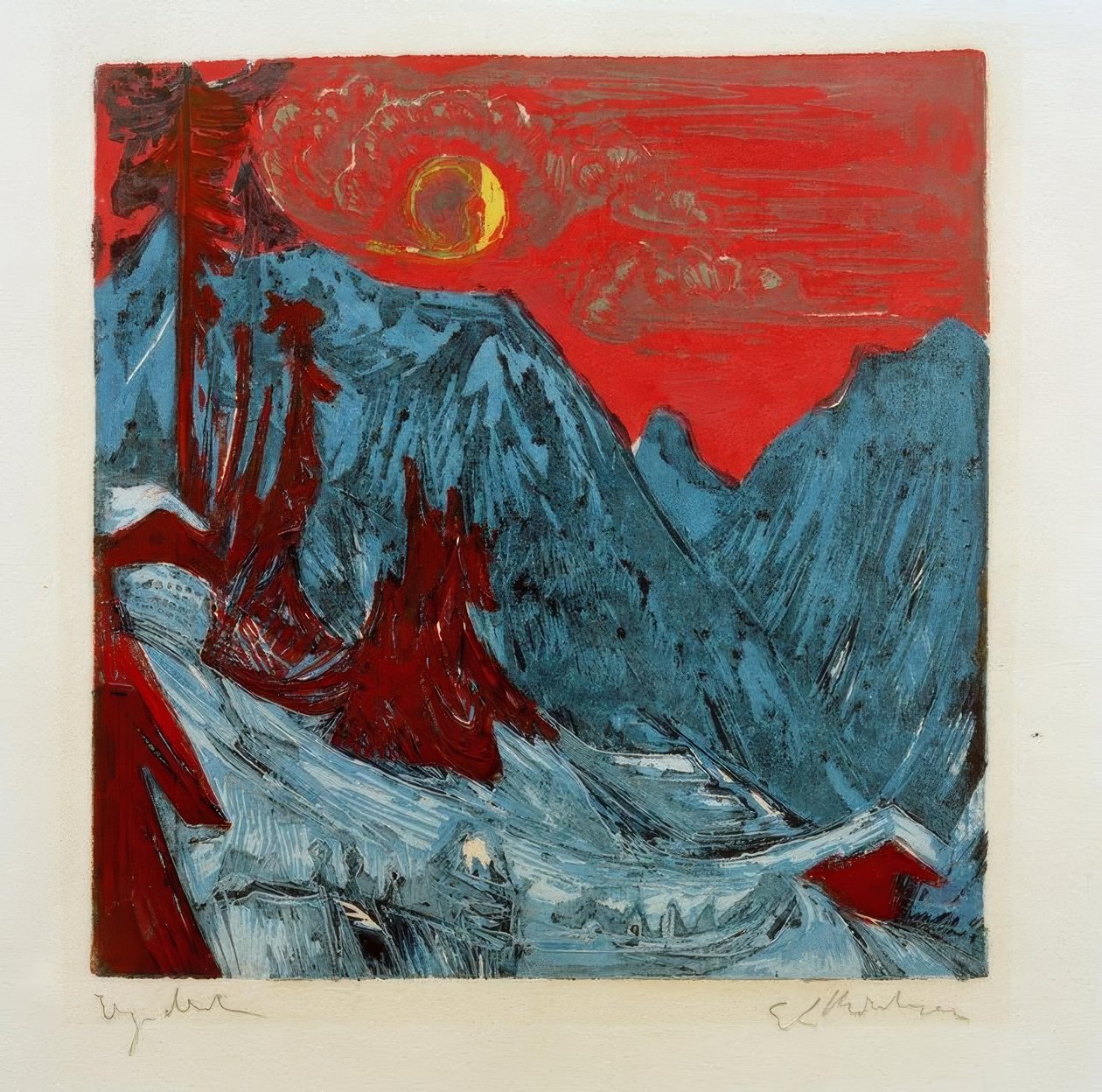 Zimní noc v ústech od Ernst Ludwig Kirchner
